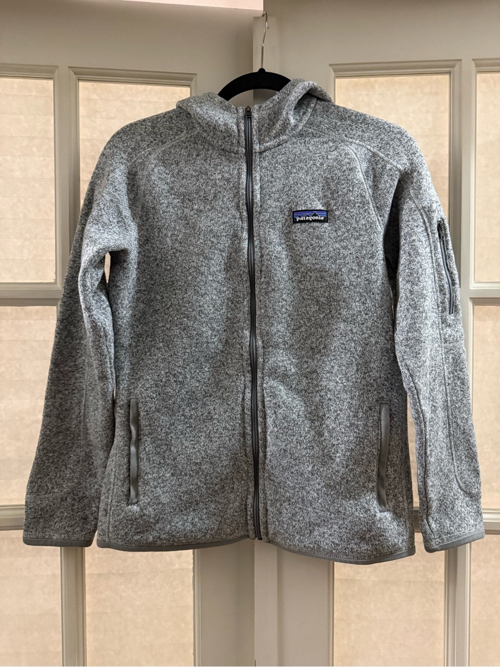 Patagonia Gray Full-Zip Hooded Fleece Jacket